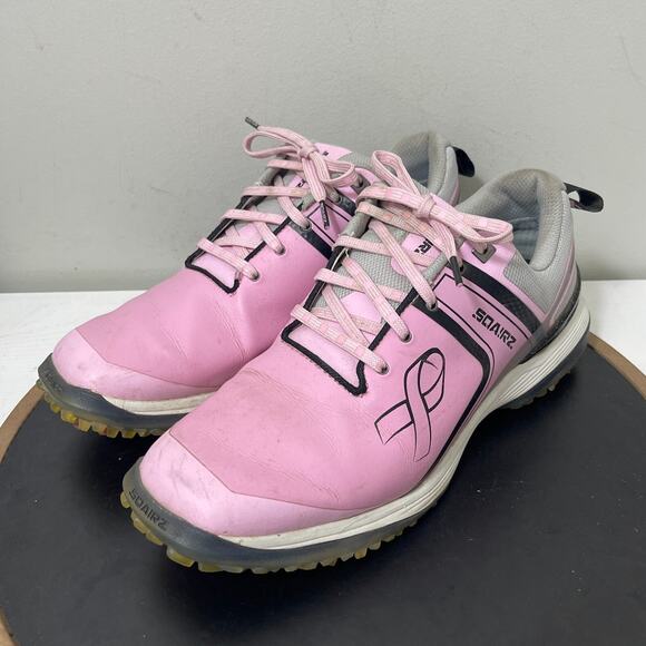 Sqairz Golf Shoes Men 9.5 CANCER Pink‎ Ribbon Edition Spiked Cleats main image 10